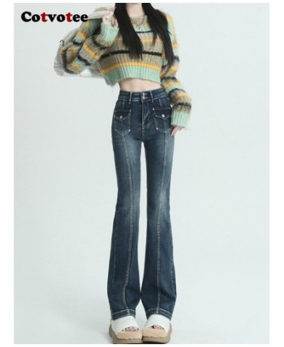 High Waisted Jeans for Women Stretch Skinny 2022 New Chic Vintage Fashion High Street Flare Pants Full Length Y2k Jeans $59.2...