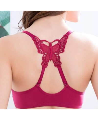 Front Closed Butterfly Beauty Back Underwear Set Sexy Seamless Bra For Women Underwire Push Up Brassiere Lace Bralette Linger...