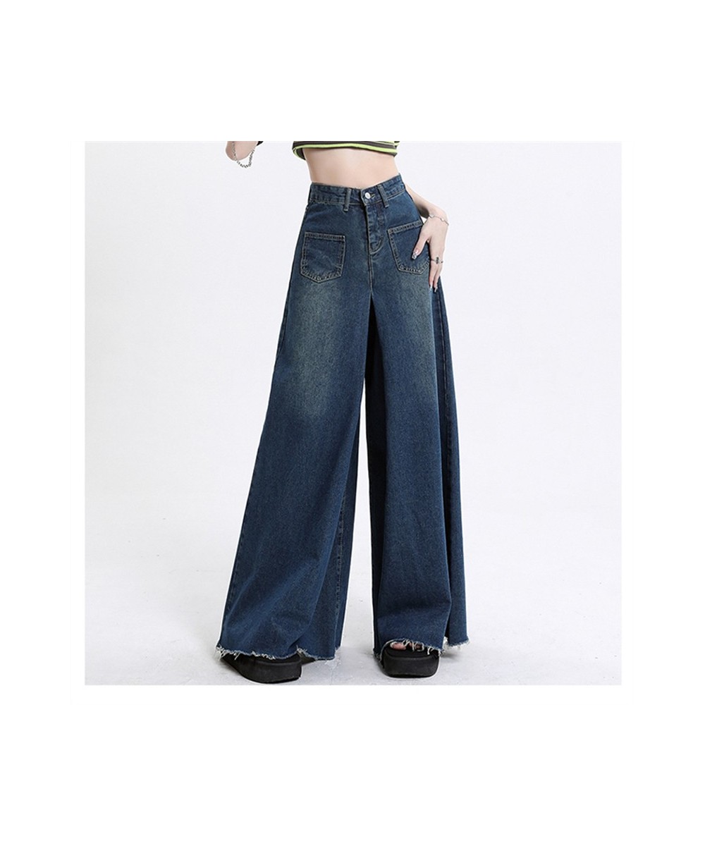 Super Loose Wide Leg Blue Jeans Womens Spring Summer Street Style Casual Fashion Straight Baggy Denim Trousers Female $60.82 ...