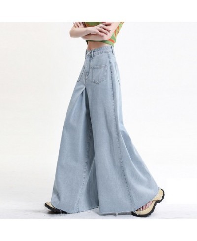 Super Loose Wide Leg Blue Jeans Womens Spring Summer Street Style Casual Fashion Straight Baggy Denim Trousers Female $60.82 ...