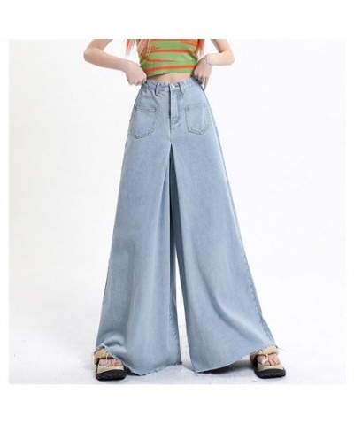 Super Loose Wide Leg Blue Jeans Womens Spring Summer Street Style Casual Fashion Straight Baggy Denim Trousers Female $60.82 ...