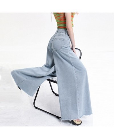 Super Loose Wide Leg Blue Jeans Womens Spring Summer Street Style Casual Fashion Straight Baggy Denim Trousers Female $60.82 ...