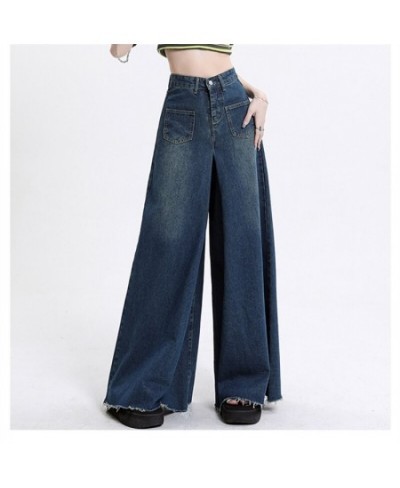 Super Loose Wide Leg Blue Jeans Womens Spring Summer Street Style Casual Fashion Straight Baggy Denim Trousers Female $60.82 ...