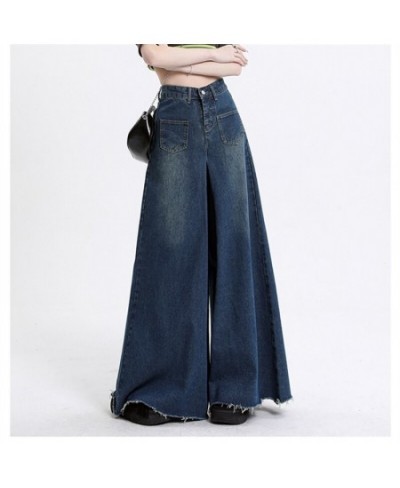 Super Loose Wide Leg Blue Jeans Womens Spring Summer Street Style Casual Fashion Straight Baggy Denim Trousers Female $60.82 ...