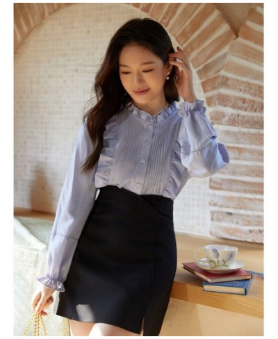 French Retro Wood Ear Sweet Shirt for Women New Spring Light Elegant Court Style Tops Female Single-breasted Shirts $64.06 - ...