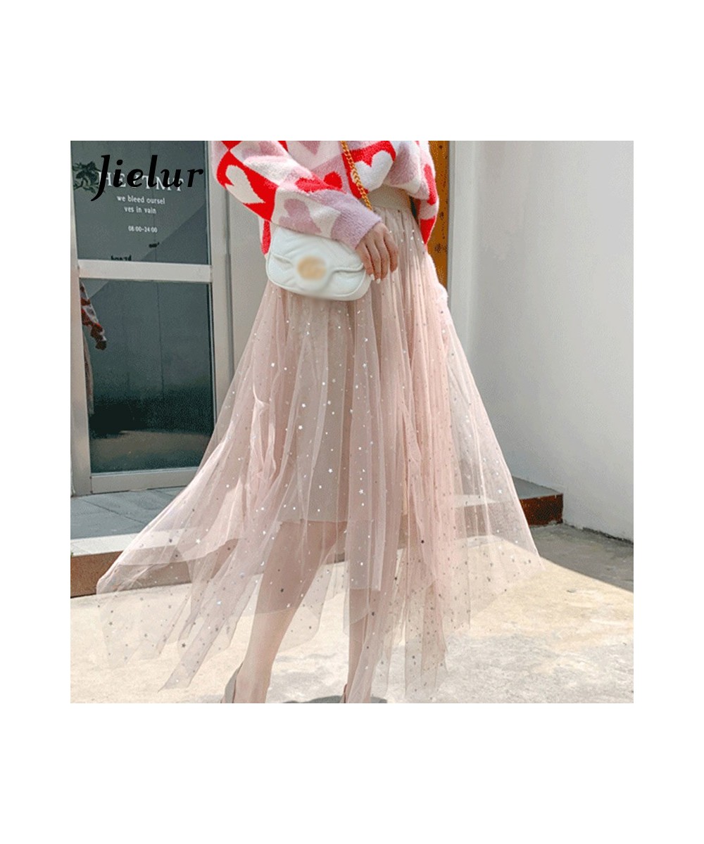 Skirts Womens Mesh Tutu Skirt Jupe Femme Irregular Faldas Mujer Moda Elastic Waist 2023 New Spring Elegant Skirt Black $31.84...