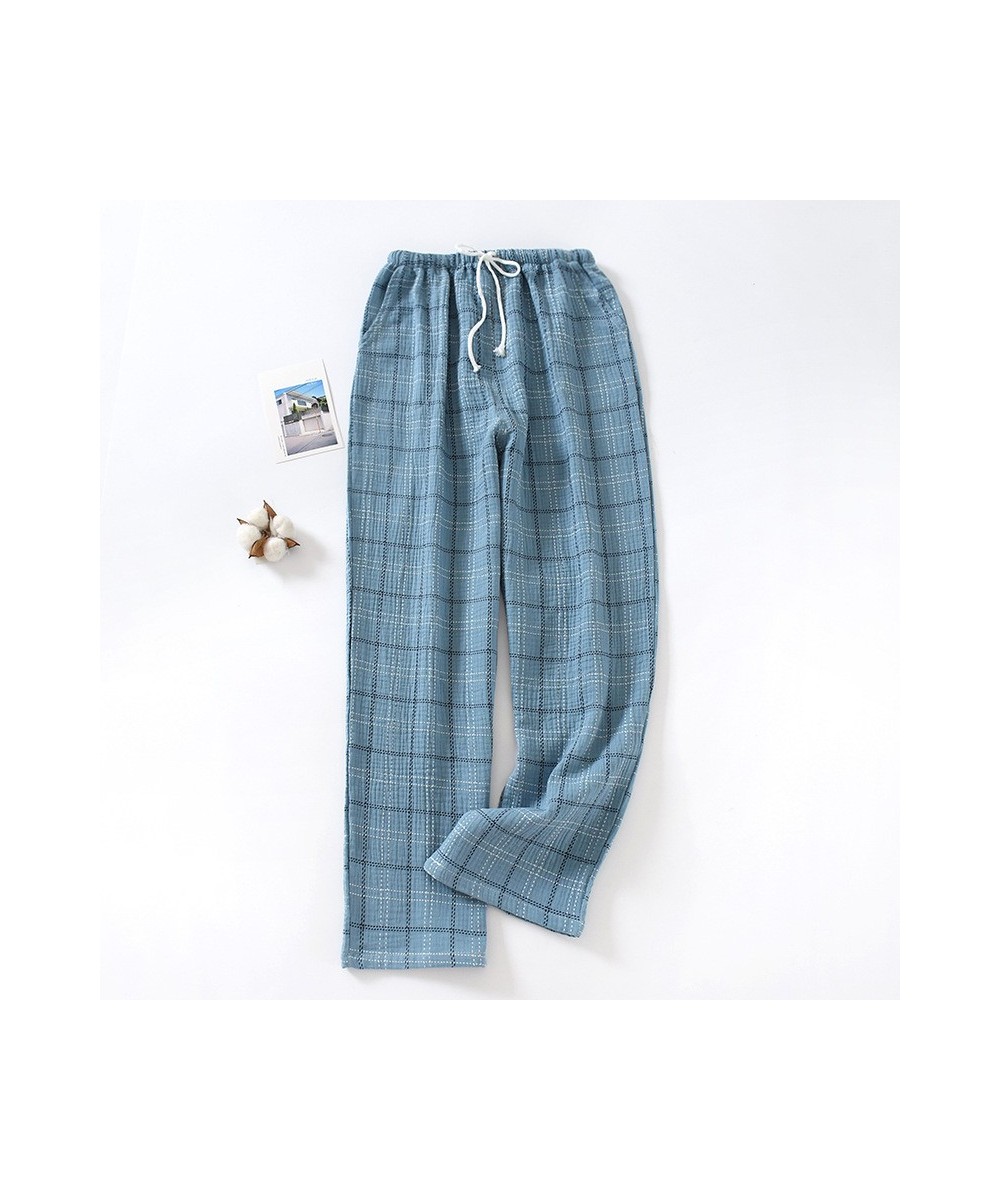 Spring Autumn New Couple Pyjama Men Sleep Bottom Pure Cotton Plaid Pajama Pants For Home Wear Trousers Loose M-XXL $34.91 - S...