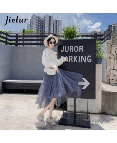 Skirts Womens Mesh Tutu Skirt Jupe Femme Irregular Faldas Mujer Moda Elastic Waist 2023 New Spring Elegant Skirt Black $31.84...