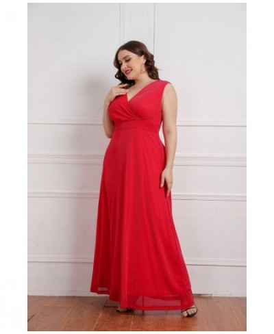 Plus Size Women Dress Solid Color 2023 Fashion Sleeveless V-neck Slim Pleated Elegant Solid Color Dress High Waist Zip Dress ...