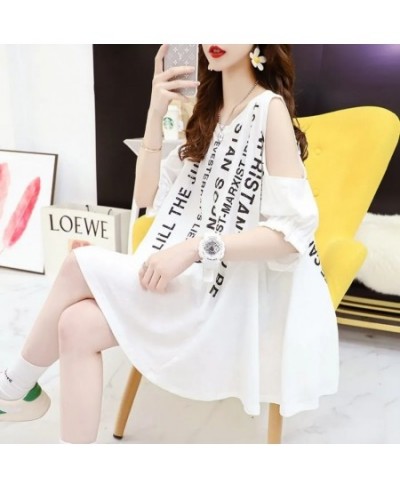 Sexy Off Shoulder Cool T-Shirt Gothic Loose Streetwear Women Harajuku Letter Print Summer Y2k Tops Women Ulzzang Clothing Fem...