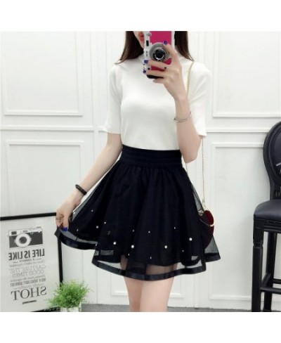 Elegant Cute Women's A Line Mesh Mini Skirts Elastic Tulle Pleated Skirt Sweet Skirt Prom Cosplay Lolita Princess Petticoat $...