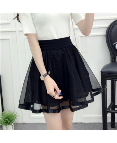 Elegant Cute Women's A Line Mesh Mini Skirts Elastic Tulle Pleated Skirt Sweet Skirt Prom Cosplay Lolita Princess Petticoat $...