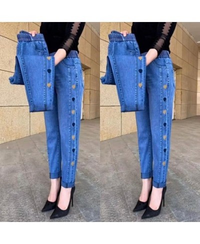 Color embroidery love harem jeans women 2023 new female designer high waist loose high quality women's pants trend $51.93 - J...