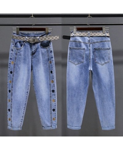 Color embroidery love harem jeans women 2023 new female designer high waist loose high quality women's pants trend $51.93 - J...