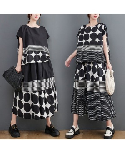 Suit Women Summer Dress 2023 New Thin Casual Large Size Fashion Polka Dot Top + Skirt Two-piece Set ZXF1611 $73.44 - Suits & ...