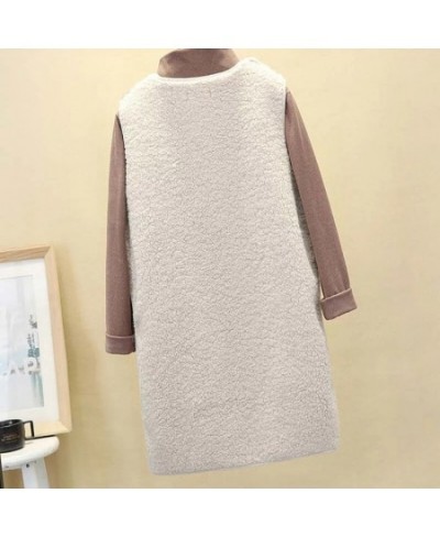 Lamb Wool Women Autumn Winter Vest Single Breasted Ladies Fleece Long Sleeveless Jacket Solid Thermal Waistcoat for Female 20...