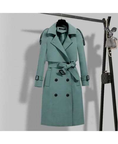 Classic Long Belt Trench Coat Women Oversize 4XL Solid Color Formal Office Gabardinas Mujer 2023 Elegant Fall Spring Overcoat...