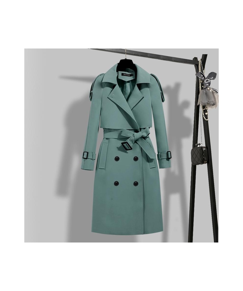 Classic Long Belt Trench Coat Women Oversize 4XL Solid Color Formal Office Gabardinas Mujer 2023 Elegant Fall Spring Overcoat...