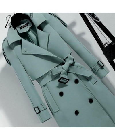 Classic Long Belt Trench Coat Women Oversize 4XL Solid Color Formal Office Gabardinas Mujer 2023 Elegant Fall Spring Overcoat...