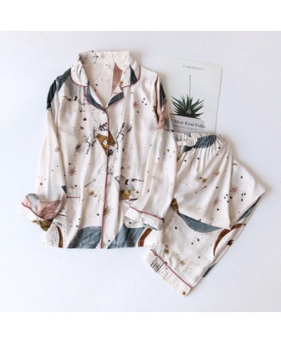 Fashion Pajamas Sets Homewear Soft Print Leisure Long Sleeve Tops And Pants 2 Piece Set Loungewear Sleepwear 2022 $47.17 - Sl...