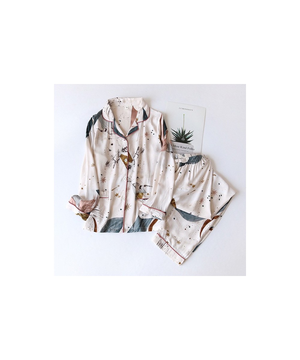 Fashion Pajamas Sets Homewear Soft Print Leisure Long Sleeve Tops And Pants 2 Piece Set Loungewear Sleepwear 2022 $47.17 - Sl...