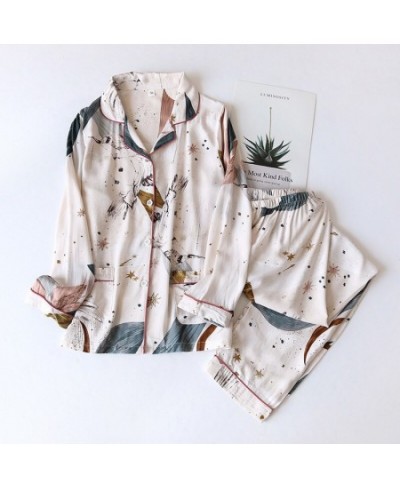 Fashion Pajamas Sets Homewear Soft Print Leisure Long Sleeve Tops And Pants 2 Piece Set Loungewear Sleepwear 2022 $47.17 - Sl...