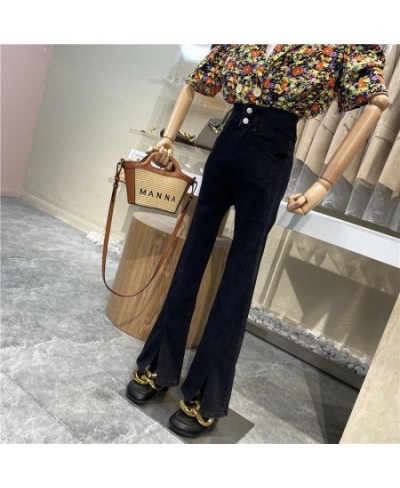 Bell Bottom Jeans High Waisted Spring/Autumn Slim Stretch Micro Flared Floor Pants Full Length Korean Jeans Trousers $45.15 -...