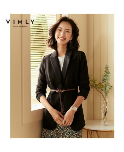 Elegant Women's Blazers with Leather Belt Fashion Notched Single Button Office Lady Coats Female Casual Jackets F8367 $99.62 ...