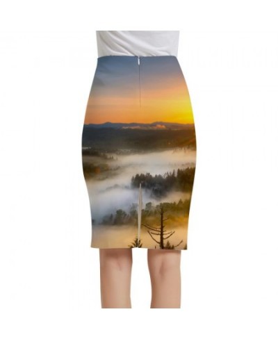 Landscape Skirts Women Day Spring 3d Skirt Scenery Sundresses Daybreak Sexy Ladies Skirts Womens summer Casual $26.81 - Skirts