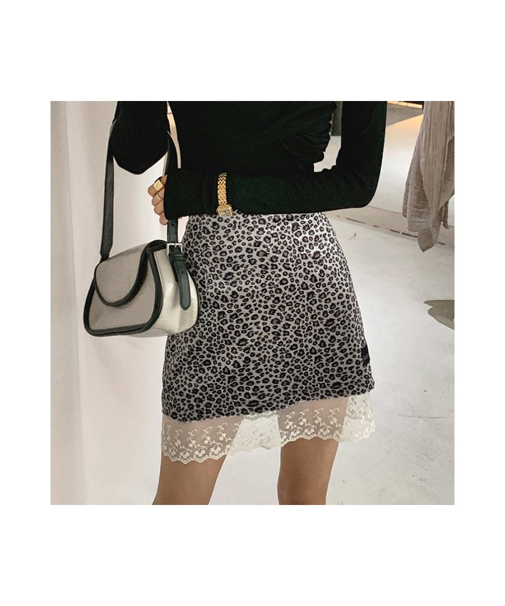 Vintage Leopard Print Mini Skirt Jupe Femme Lace Trim High Waist Sexy Pencil Skirts Women Clothing 2022 Saias Mulher $32.76 -...