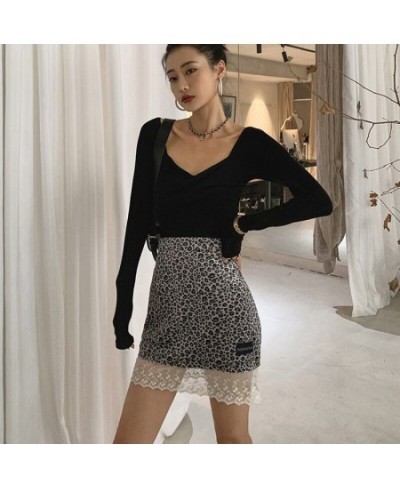 Vintage Leopard Print Mini Skirt Jupe Femme Lace Trim High Waist Sexy Pencil Skirts Women Clothing 2022 Saias Mulher $32.76 -...