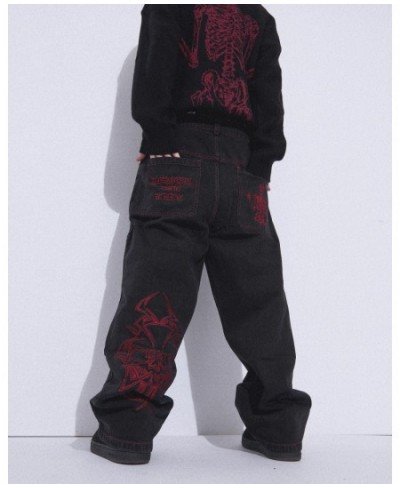 NEW 2023 Wide Leg High Waist Trouser Streetwear Jeans Y2k Print Pants Men and Women 2023 New Loose Fashion Street Hip Hop Roc...