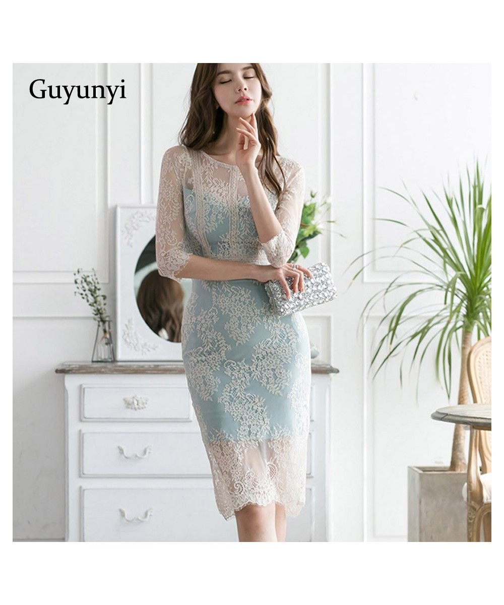 Sexy Club Dress 2022 Summer Small Sexy Lace Half Sleeve High Waist Open Back Elegant Party Women's Pencil Dress $44.19 - Dresses