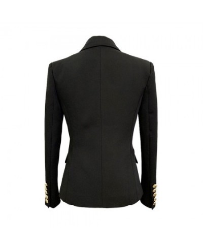 Golden Buttons Double Breasted Women Luxury Blazer Jacket $82.47 - Suits & Sets