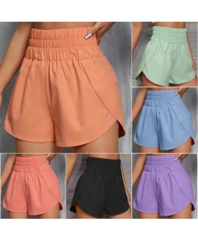 Women Sports Shorts Solid Color Loose Summer Woman High Waist Split Comfortable Sports Shorts Workout Daily Clothes Fitness $...