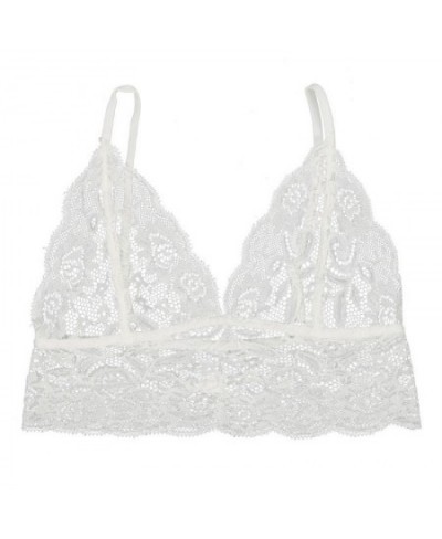 Floral Corset Solid Sexy Lingerie Crop Top White Lace See-Through Bralette Bralet Bra Bustier Cami Tank Crop $13.35 - Tops & ...