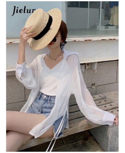 elegant solid color irregular women shirts single breasted loose long sleeve Notched Lace-up summer fashion female shirt $32....