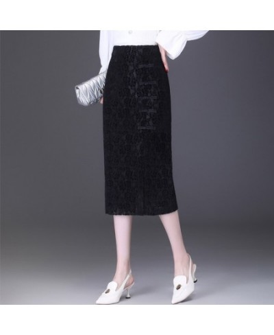 Retro Button Wrap Hip One-step Skirt 2023 Spring High Waist Slim Temperament Lace Patchwork Skirt Elegant OL Midi Skirt $52.6...