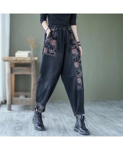 High Waist Women Patchwork Floral Harem Jeans Woman Clothing Casual Femme Denim Pants Ladies Fashion Trousers 2023 $45.88 - J...