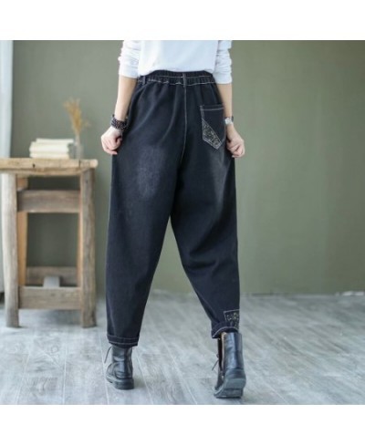 High Waist Women Patchwork Floral Harem Jeans Woman Clothing Casual Femme Denim Pants Ladies Fashion Trousers 2023 $45.88 - J...