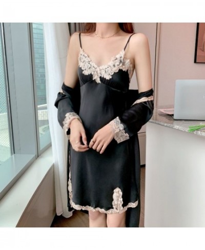 2 Pieces Set Robe & Gown Sets for Women Sexy V Neck Lace Nightgown Dress Ladies Summer Home Clothes Night Wear 2023 $47.27 - ...