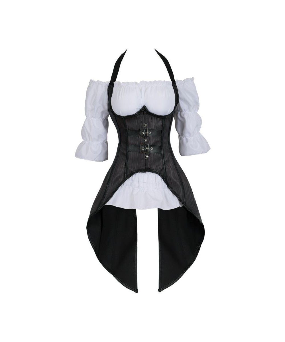 Sexy Pirate Burlesque Long Plus 2 Punk Corsets Irregular Costumes Size Corset Bustier Pieces Blouse Straps Vest Lingerie Top ...