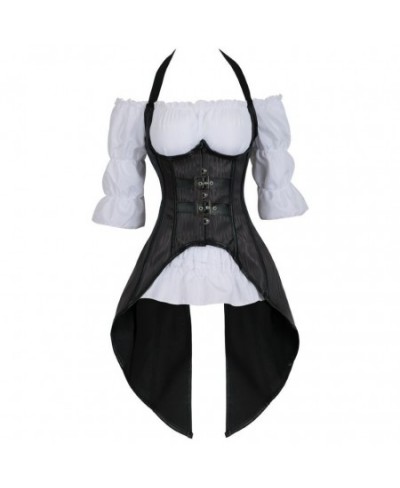 Sexy Pirate Burlesque Long Plus 2 Punk Corsets Irregular Costumes Size Corset Bustier Pieces Blouse Straps Vest Lingerie Top ...