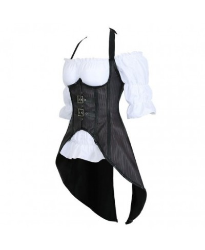 Sexy Pirate Burlesque Long Plus 2 Punk Corsets Irregular Costumes Size Corset Bustier Pieces Blouse Straps Vest Lingerie Top ...