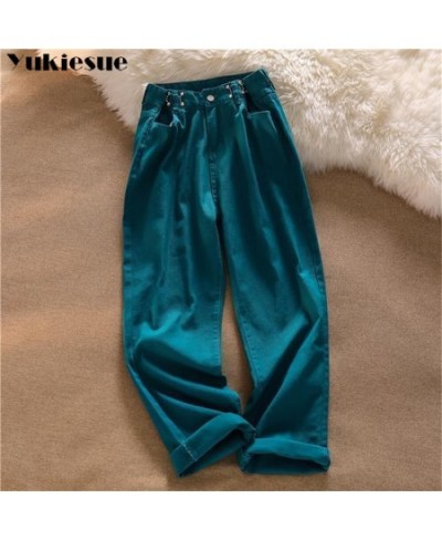 2022 womens fashion high waist green pink white Women's Wide leg jeans baggy woman denim capris Pants jean mom jeans trousers...