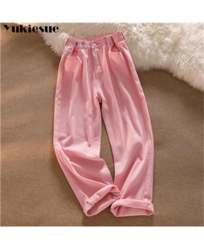 2022 womens fashion high waist green pink white Women's Wide leg jeans baggy woman denim capris Pants jean mom jeans trousers...