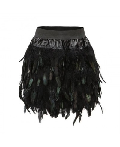 Feather Skirt Mini Length Double Layer Fabric Lined Feather Skirt for Party Event Plumage Plume Skirt $41.03 - Skirts