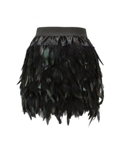 Feather Skirt Mini Length Double Layer Fabric Lined Feather Skirt for Party Event Plumage Plume Skirt $41.03 - Skirts