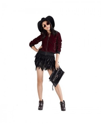 Feather Skirt Mini Length Double Layer Fabric Lined Feather Skirt for Party Event Plumage Plume Skirt $41.03 - Skirts