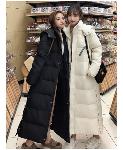 Winter Jacket Women X-long Thicken Down Coat with A Hood Straight Elegant Outerwear 2022 Korean Fashion Female Parkas $71.01 ...